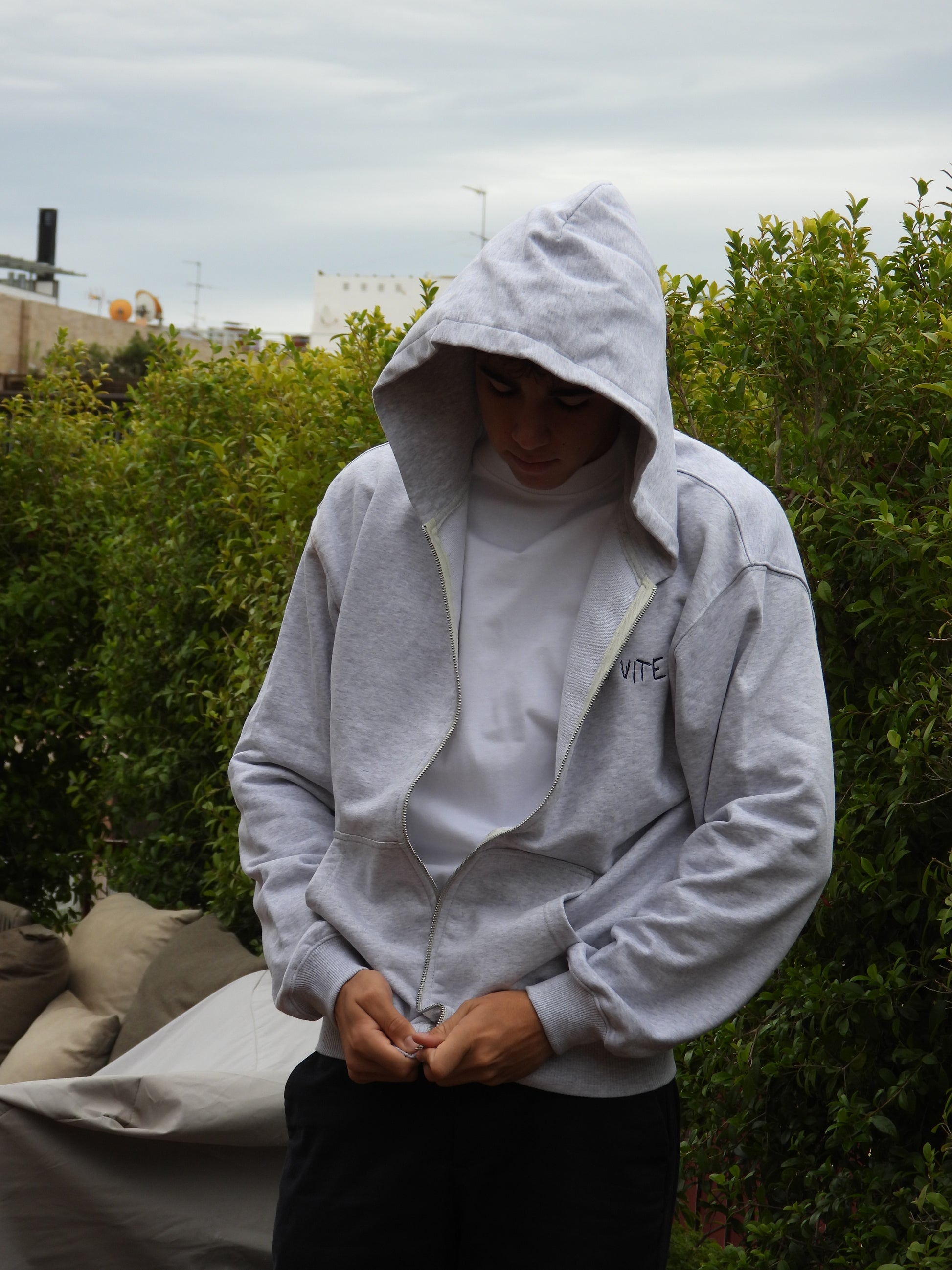 cozy essential zip hoodie