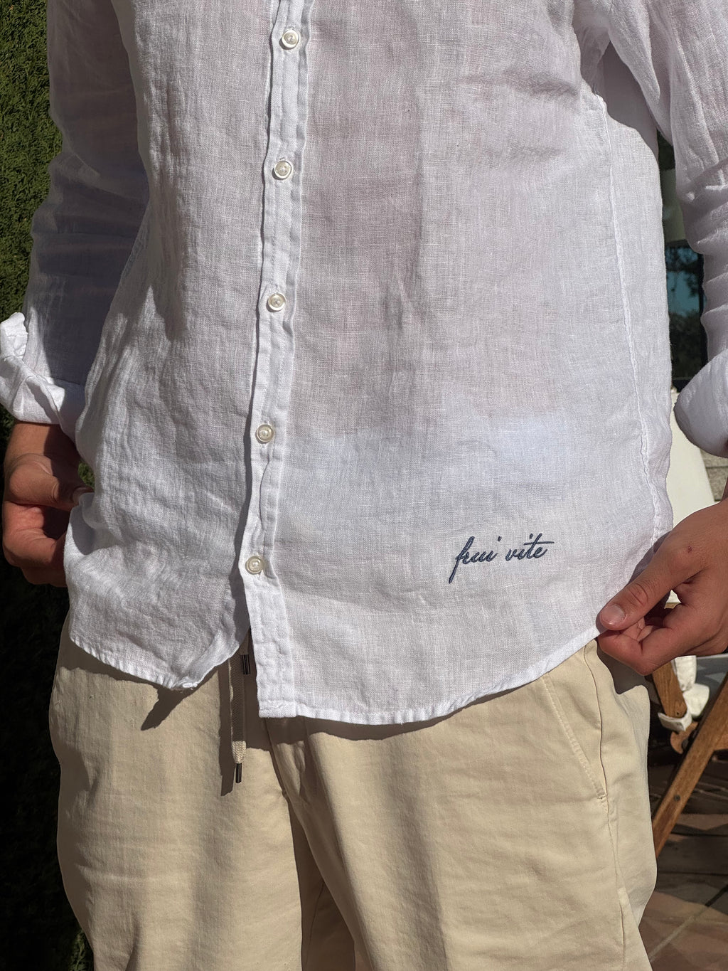 White linito shirt